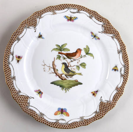 Rothschild Bird Brown Border Dinner Plate
