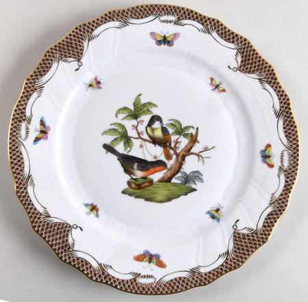Rothschild Bird Brown Border Dinner Plate