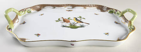 Rothschild Bird Brown Border 18" Rectangular Tray
