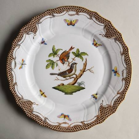 Rothschild Bird Brown Border Dinner Plate