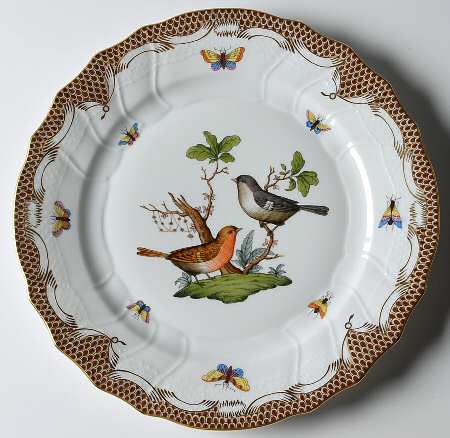 Rothschild Bird Brown Border Dinner Plate