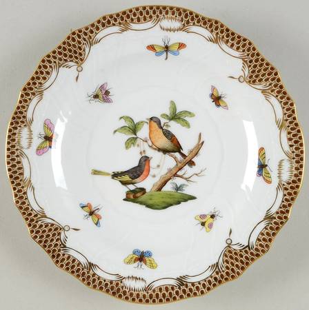 Rothschild Bird Brown Border Salad Plate