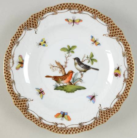 Rothschild Bird Brown Border Salad Plate