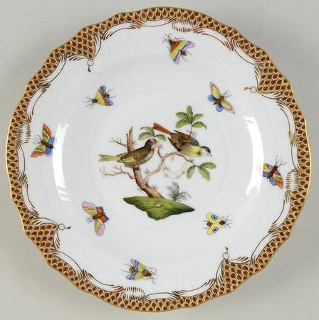 Rothschild Bird Brown Border Salad Plate