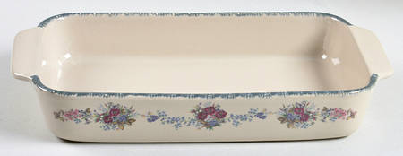 Floral 13"  Rectangular Baker