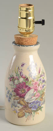 Floral Electric Lamp No Shade