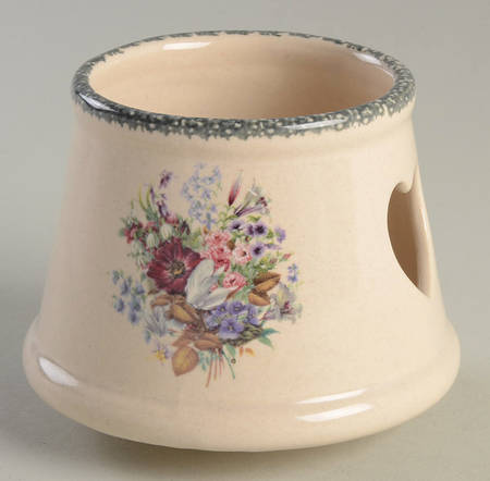 Floral Ceramic Shade for Small Glass Candle Jar