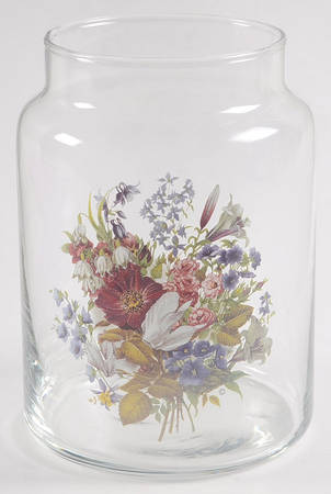 Floral 6" Glassware Storage Jar No Lid