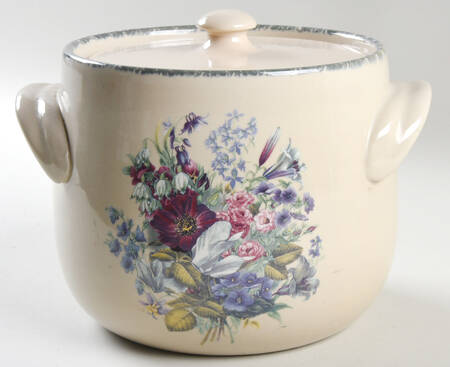 Floral Bean Pot & Lid