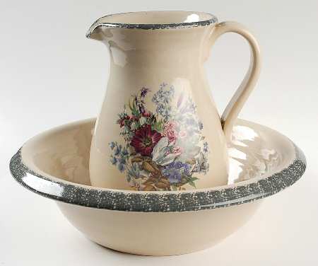 Floral Large Pitcher & Bowl Set