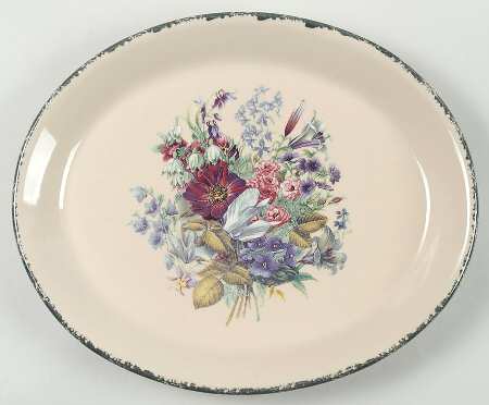 Floral 13" Oval Serving Platter