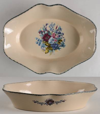 Floral 12'' Oval Baker