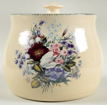 Floral Cookie Jar & Lid
