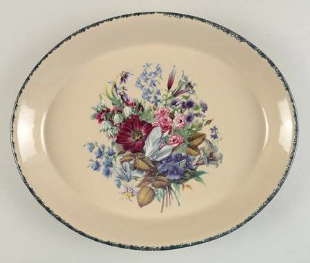 Floral 12" Oval Serving Platter