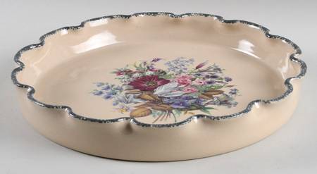 Floral Chip Bowl/Plate for Chip & Dip Set