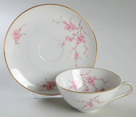 Almond Blossom Flat Cup & Saucer Set