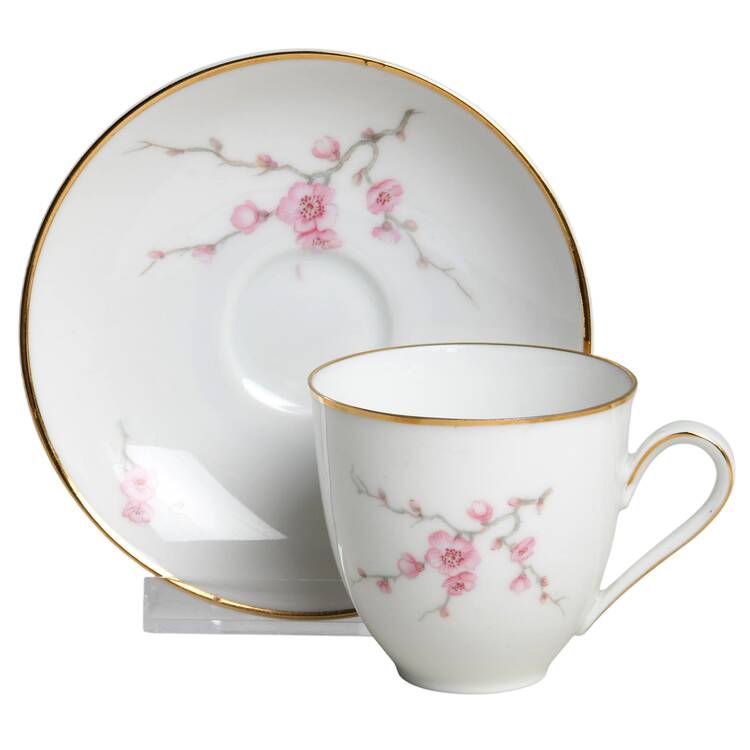 Almond Blossom Flat Demitasse Cup & Saucer Set