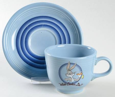 Fiesta Looney Tunes Blue Flat Cup & Saucer Set
