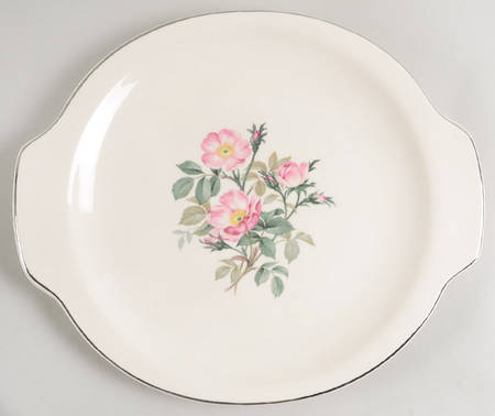 Wild Rose (Aladdin) Handled Cake Plate