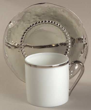 Coup de Coeurs Platinum Flat Demitasse Cup & Saucer Set