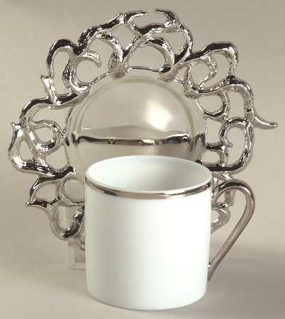 Coup de Coeurs Platinum Flat Demitasse Cup & Saucer Set