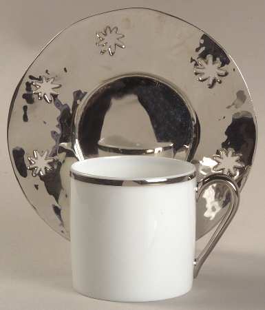 Coup de Coeurs Platinum Flat Demitasse Cup & Saucer Set