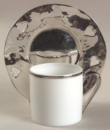 Coup de Coeurs Platinum Flat Demitasse Cup & Saucer Set