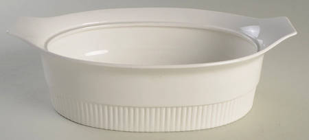 White 1 Quart Oval Casserole No Lid