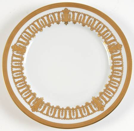 Saint Honore White and Gold Dessert/Pie Plate