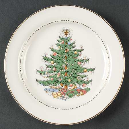 Christmas Tree & Holly Bread & Butter Plate