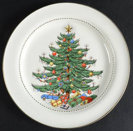 Christmas Tree & Holly Breakfast Plate