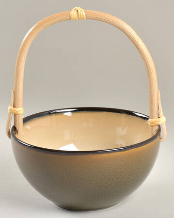 Rave Stripe 7''-7 1/4'' Basket W/Bamboo Handle HC