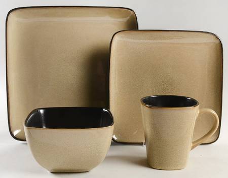 Rave Taupe Square 4 Piece Place Setting