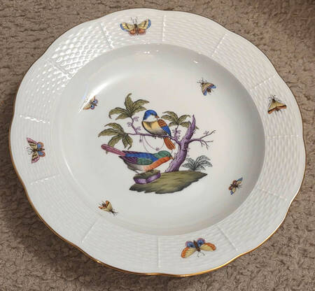 Rothschild Bird (Pastel Colors) Large Rim Soup Bowl
