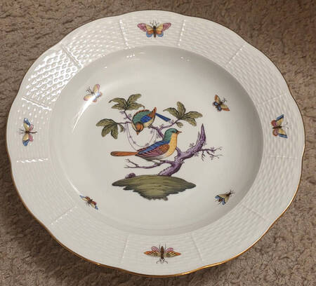Rothschild Bird (Pastel Colors) Large Rim Soup Bowl