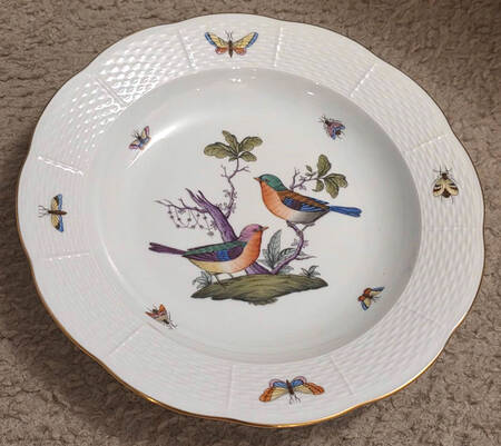 Rothschild Bird (Pastel Colors) Large Rim Soup Bowl