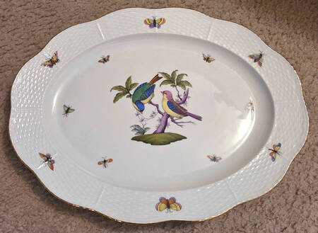 Rothschild Bird (Pastel Colors) 14" Oval Serving Platter