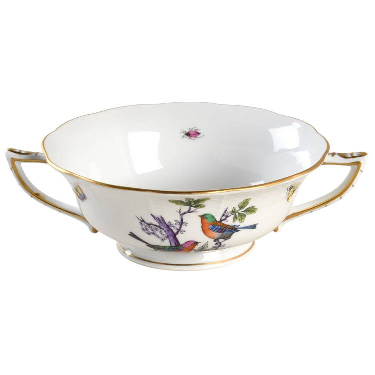 Rothschild Bird (Pastel Colors) Footed Cream Soup Bowl