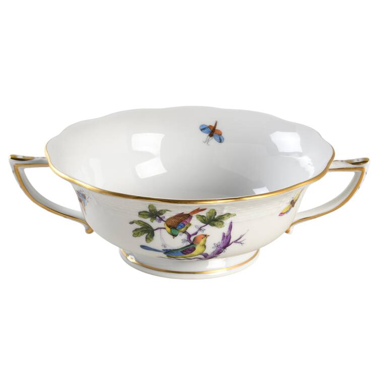 Rothschild Bird (Pastel Colors) Footed Cream Soup Bowl