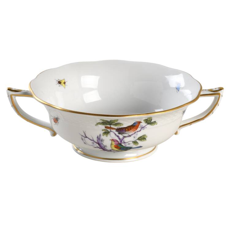 Rothschild Bird (Pastel Colors) Footed Cream Soup Bowl