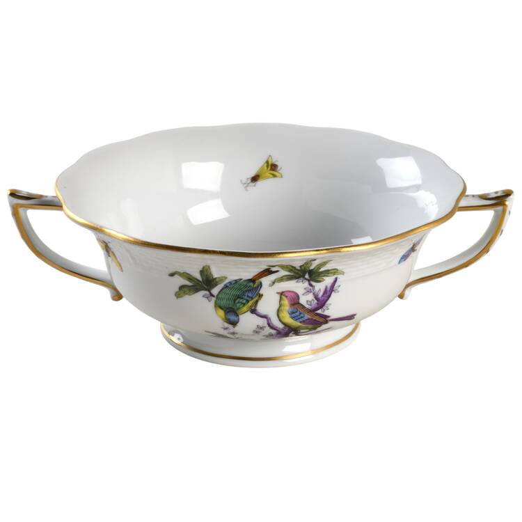 Rothschild Bird (Pastel Colors) Footed Cream Soup Bowl