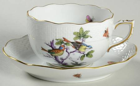 Rothschild Bird (Pastel Colors) Flat Cup & Saucer Set