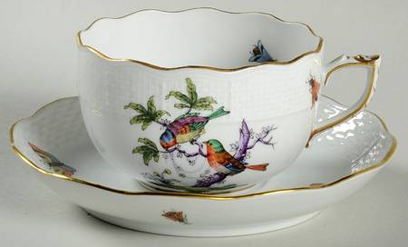 Rothschild Bird (Pastel Colors) Flat Cup & Saucer Set