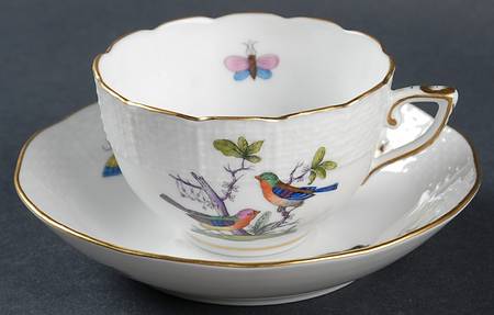 Rothschild Bird (Pastel Colors) Flat Demitasse Cup & Saucer Set