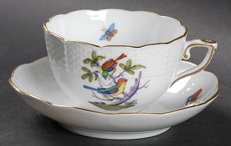 Rothschild Bird (Pastel Colors) Flat Demitasse Cup & Saucer Set