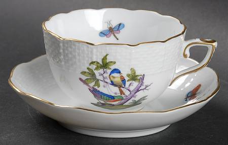 Rothschild Bird (Pastel Colors) Flat Demitasse Cup & Saucer Set