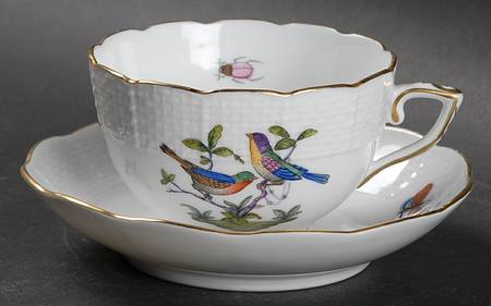 Rothschild Bird (Pastel Colors) Flat Demitasse Cup & Saucer Set