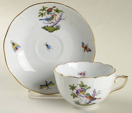 Rothschild Bird (Pastel Colors) Flat Demitasse Cup & Saucer Set