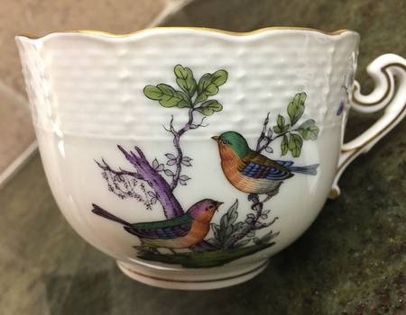 Rothschild Bird (Pastel Colors) Flat Cup & Saucer Set