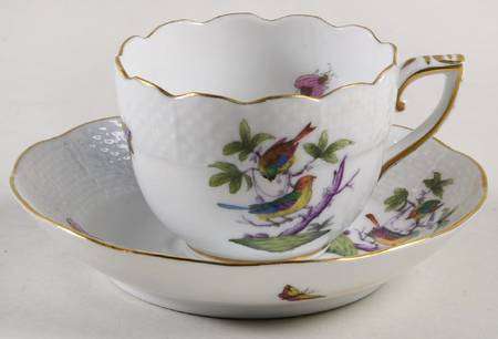 Rothschild Bird (Pastel Colors) Flat Demitasse Cup & Saucer Set
